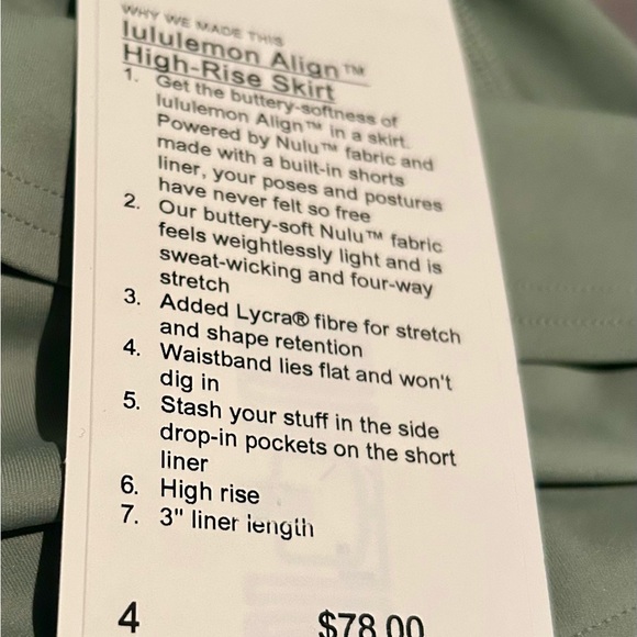 Lululemon Align High Rise Skirt size 4. - Picture 2 of 6